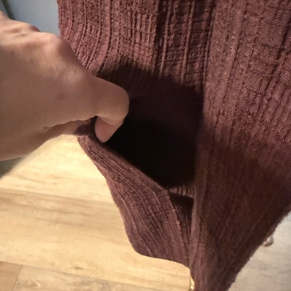 Eileen Fisher burgundy/brown tweed jacket with two side pockets women’s size XS - Picture 3 of 9